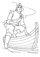 A coloring page of pocahontas