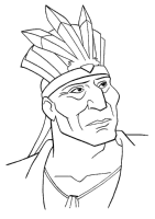 A coloring page of pocahontas