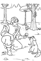 A coloring page of pocahontas