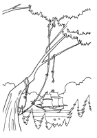 A coloring page of pocahontas