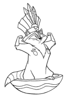 A coloring page of pocahontas