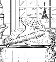 A coloring page of ratatouille