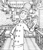 A coloring page of ratatouille