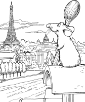 A coloring page of ratatouille