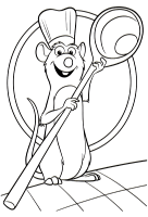 A coloring page of ratatouille