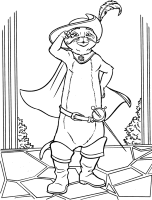 A coloring page of shrek
