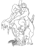 A coloring page of tarzan