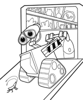 A coloring page of wall-e