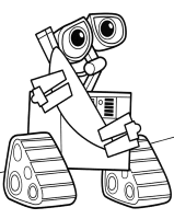 A coloring page of wall-e