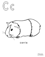 A coloring page of alphabet