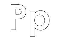 A coloring page of alphabet