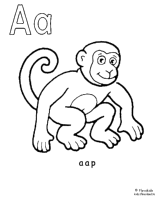 A coloring page of alphabet
