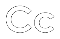 A coloring page of alphabet