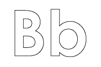 A coloring page of alphabet