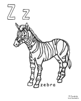 A coloring page of alphabet