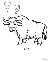 A coloring page of alphabet