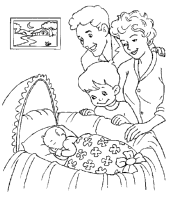 A coloring page of baby