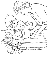 A coloring page of baby