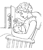 A coloring page of baby