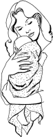 A coloring page of baby