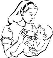 A coloring page of baby