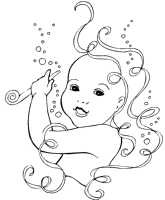 A coloring page of baby