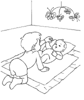 A coloring page of baby