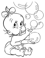 A coloring page of baby