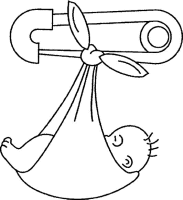 A coloring page of baby