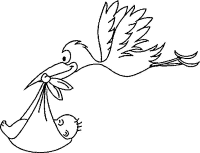 A coloring page of baby