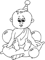 A coloring page of baby