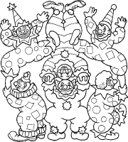 A coloring page of clown