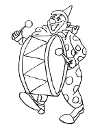 A coloring page of clown