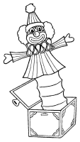 A coloring page of clown