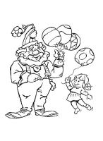 A coloring page of clown