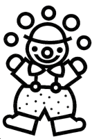 A coloring page of clown