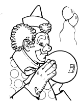 A coloring page of clown