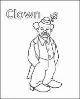 A coloring page of clown