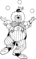 A coloring page of clown