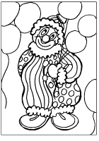 A coloring page of clown