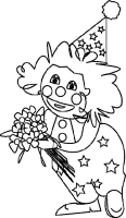 A coloring page of clown