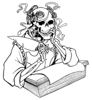 A coloring page of creeps