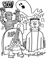 A coloring page of creeps