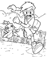 A coloring page of digimon