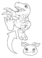 A coloring page of digimon