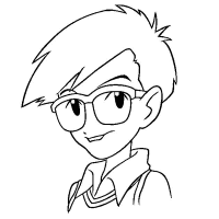 A coloring page of digimon