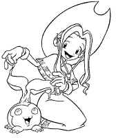 A coloring page of digimon