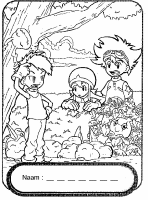 A coloring page of digimon