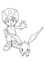 A coloring page of digimon