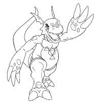 A coloring page of digimon